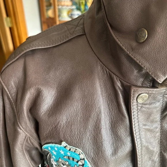 SALE***Vintage Adventure Bound Bomber Flight Leather Jacket One Of A Kind - Picture 16 of 16